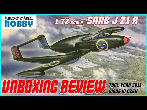 SPECIAL HOBBY  1/72 SAAB J-21R UNBOXING REVIEW