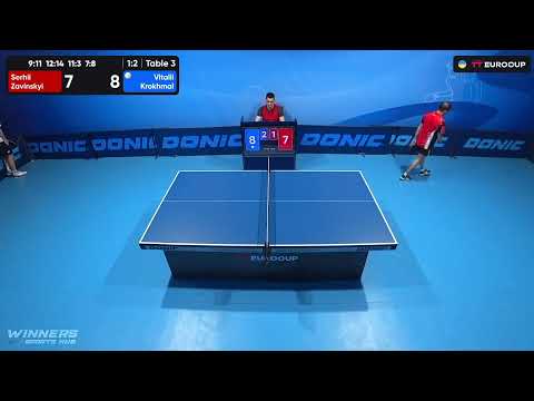 12:00 Serhii Zavinskyi - Vitalii Krokhmal 08.07.2023 TT Euro.Cup Ukraine Professional. TABLE 3