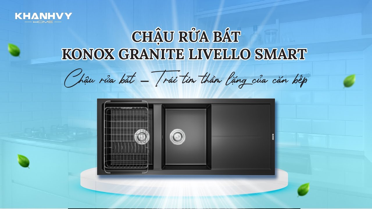 Chậu rửa bát Konox Granite Livello Smart 1160 Black