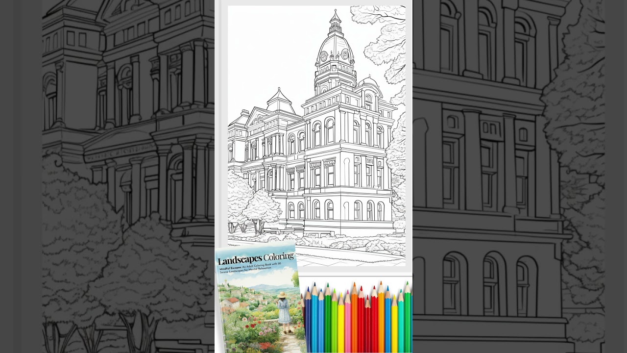 Landscapes Coloring: Mindful Escapes: An Adult Coloring Book with 50 Serene Landscapes