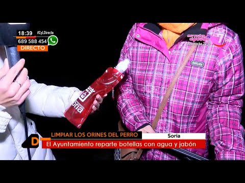 Soria reparte botellas con agua y jabón para limpiar los orines de perro | Castilla y León directo