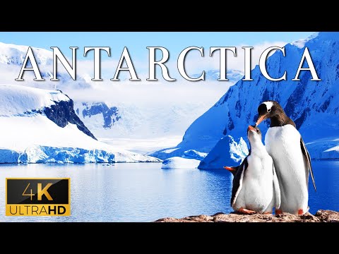 FLYING OVER ANTARCTICA (4K UHD) - Calm Music With Stunning Beautiful Nature (4K Video Ultra HD)