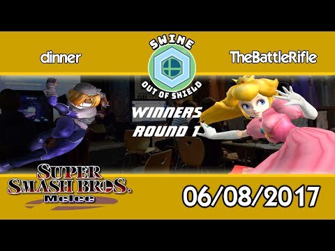 Swine Out of Shield 3 - TheBattleRifle (Peach) vs dinner (Sheik) - SSBM Winners R1