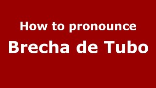 How to pronounce Brecha De Tubo