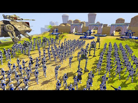 Captain Rex's Clone Army SIEGE of CITY WALLS Fortress! - Men of War: Star Wars mod