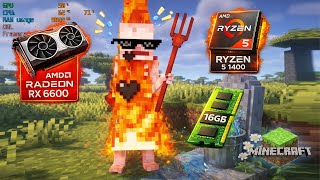 Minecraft BSL Shaders on RX 6600 + Ryzen 5 1400 Shader Test