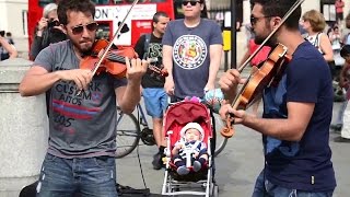 Hey Soul Sister Violin Street Performer Cover - live electronic Violin performers