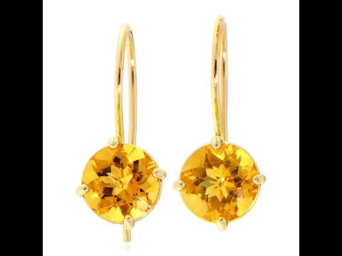 Cercei Aur 14k 585 Galben Citrin Natural - Eleganta si Energie Pozitiva