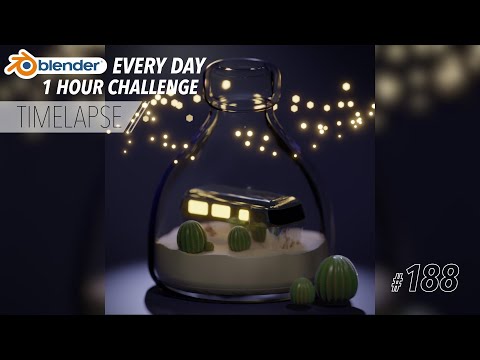 Model a Desert Scene in a Bottle Using Geometry Nodes - Blender Every Day #188