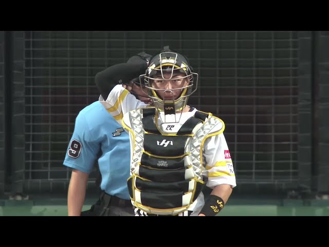 【ファーム】強肩発動!! ホークス・牧原巧汰 見事なストライク送球で盗塁阻止!!! 2025年9月20日 福岡ソフトバンクホークス 対 阪神タイガース