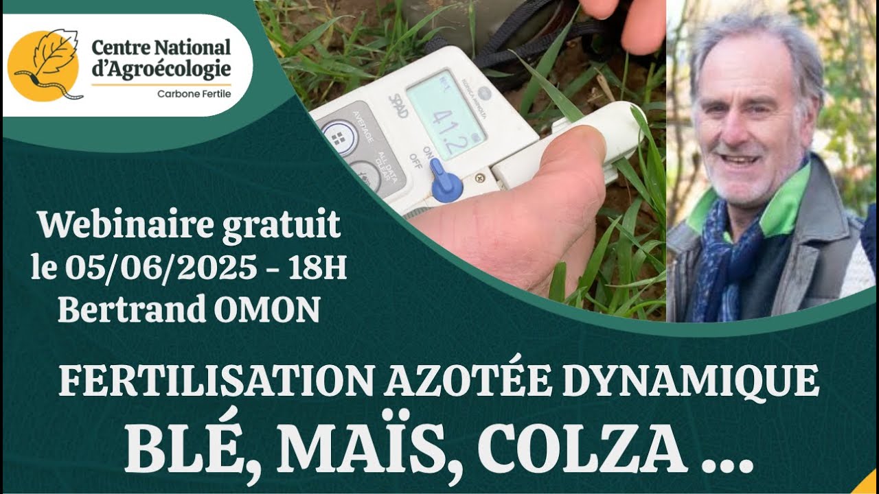 FERTILISATION AZOTÉE DYNAMIQUE  : BLE, MAÏS, COLZA … avec Bertrand Omon - CNA