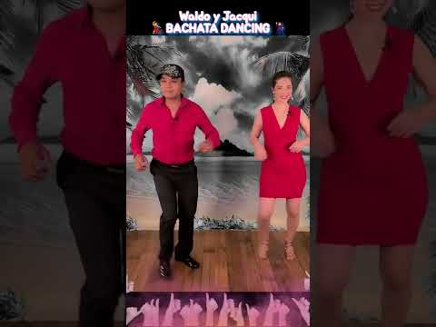 Bachata Beginner Basic Merengue Turn | Bachata Dancing | Front View | Waldo y Jacqui