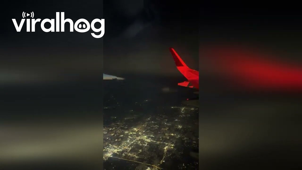 Airplane Footage Captures Explosive Lightning as Supercell Storm Batters Oklahoma || ViralHog