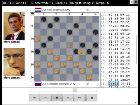 Alexander Georgiev-Roel Boomstra 2-0.Draughts