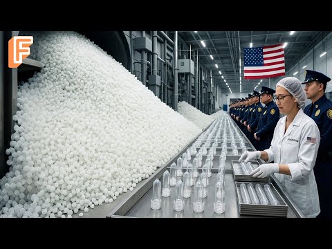 How Millions of Plastic Bottles Are Made From Scratch -  Massive Plastic Factory Processing