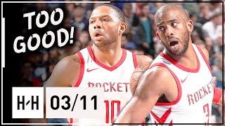 Chris Paul & Eric Gordon Full Highlights Rockets vs Mavericks (2018.03.11) - 50 Pts Total