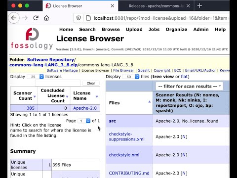 FOSSology Using: Simple Package Upload Example