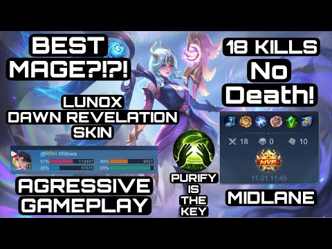 LUNOX DAWN REVELATION SKIN - 18 KILLS, NO DEATH (AGGRESSIVE GAMEPLAY)