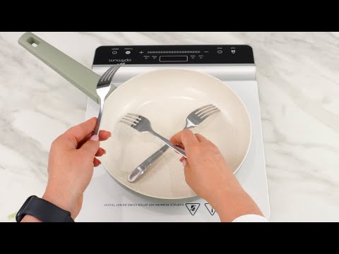 Gabeln in die Pfanne legen. Ein einfacher Kochtrick