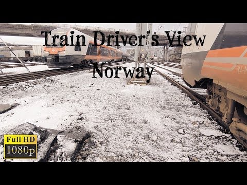 TRAIN DRIVER'S VIEW: Bergen - Voss dressed in winter coating