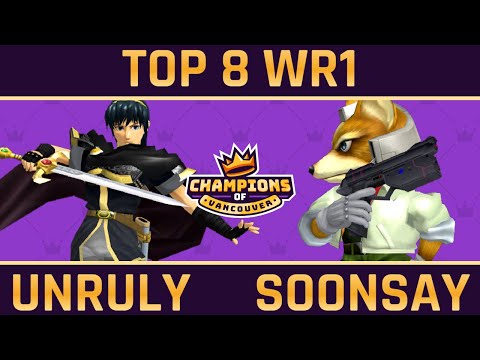 Unruly (Marth, Peach) vs Soonsay (Fox) - Top 8 WR1 - Champions of Vancouver