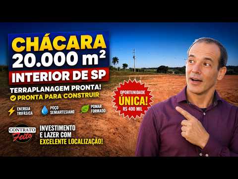 🏡 CHÁCARA 20.000 m² INTERIOR DE SÃO PAULO - Oportunidade na Região Noroeste Paulista 🚨 R$ 400 MIL