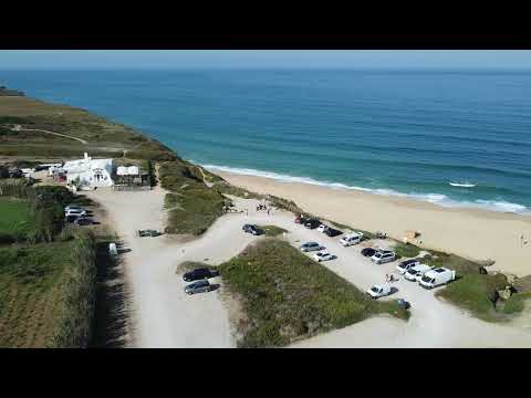 Praia das Bicas by air.