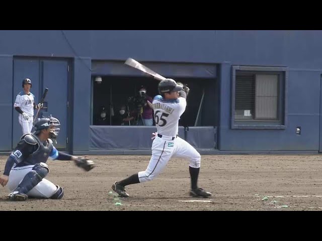 【ファーム】ファイターズ・梅林 フェンス直撃のタイムリー2ベースヒット!!  2021/5/14 F-L(ファーム)