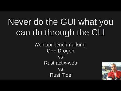Web api benchmarking: C++ Drogon vs Rust actix-web vs Rust Tide