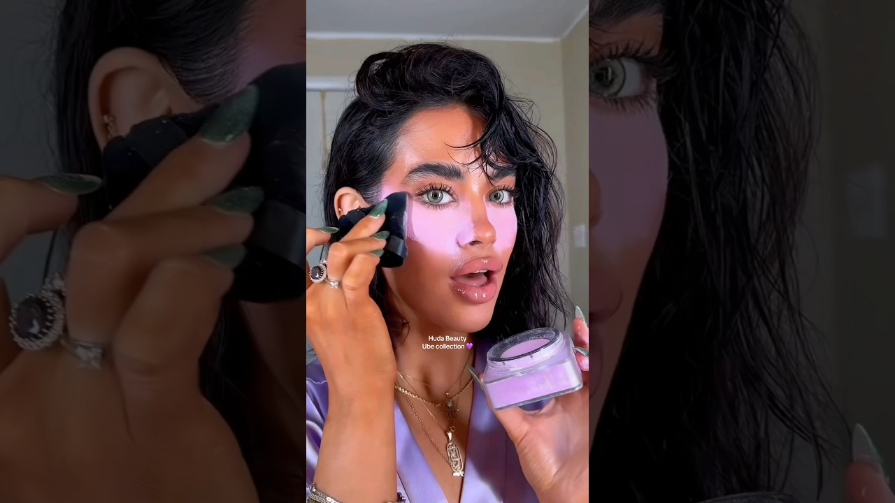 Huda Beauty Ube collection #quickandeasymakeuplook #makeuptipsforoilyskin #makeup