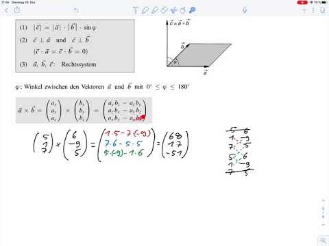 Vektoren Kreuzprodukt und Länge – Aufgabe 4 – Rep. Mathematik 1