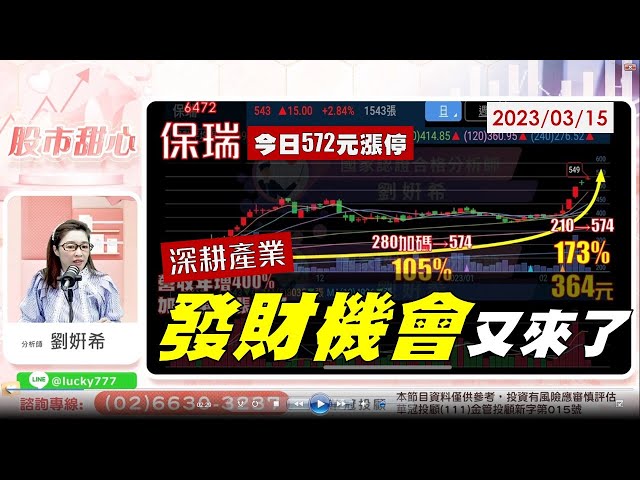 03/15【甜心盤後影音】深耕產業，發財機會又來了！