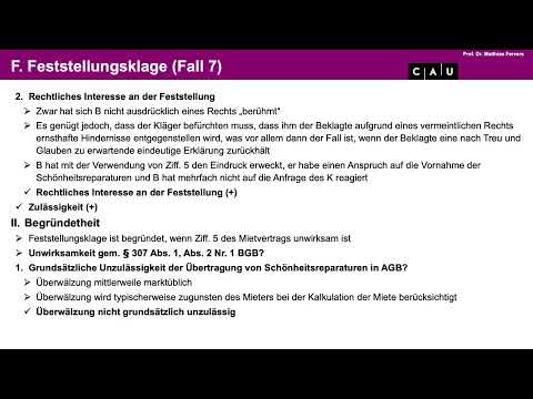 Zivilprozessrecht – Folge 05 (Gestaltunsklagen; Klagerücknahme und Erledigung der Hauptsache)