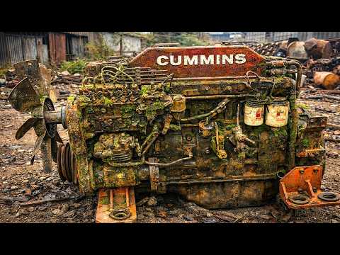 Genius Restoration of a Destroyed Cummins 6-Cylinder Engine Rusted Beyond Total Repair