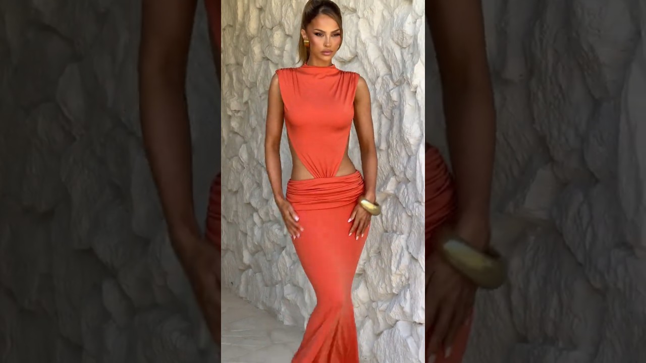 The THEKLA Maxi Dress -Burnt Orange🧡 #fashion #model #beauty #style #viral #shorts