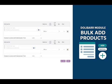 Dolibarr Module – Bulk Add Products | Quickly Add Multiple Product Lines Without Reloads