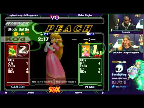 S@X - Lemons (Captain Falcon) Vs. Epsilon (Peach) SSBM Singles - Melee