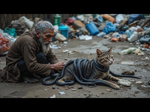 Rescue Team Saves Cat Surrounded by Snakes!#cat #rescue efforts