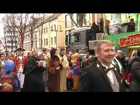 Rosenmontag 2019 in Fulda - Karnevalisten und Prinz treffen am Bahnhof ein