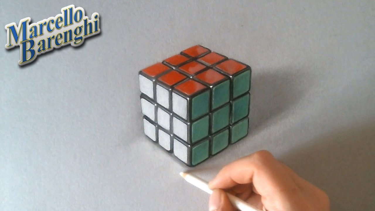 Rubik's cube - Drawing tutorial by Marcello Barenghi - video 3
