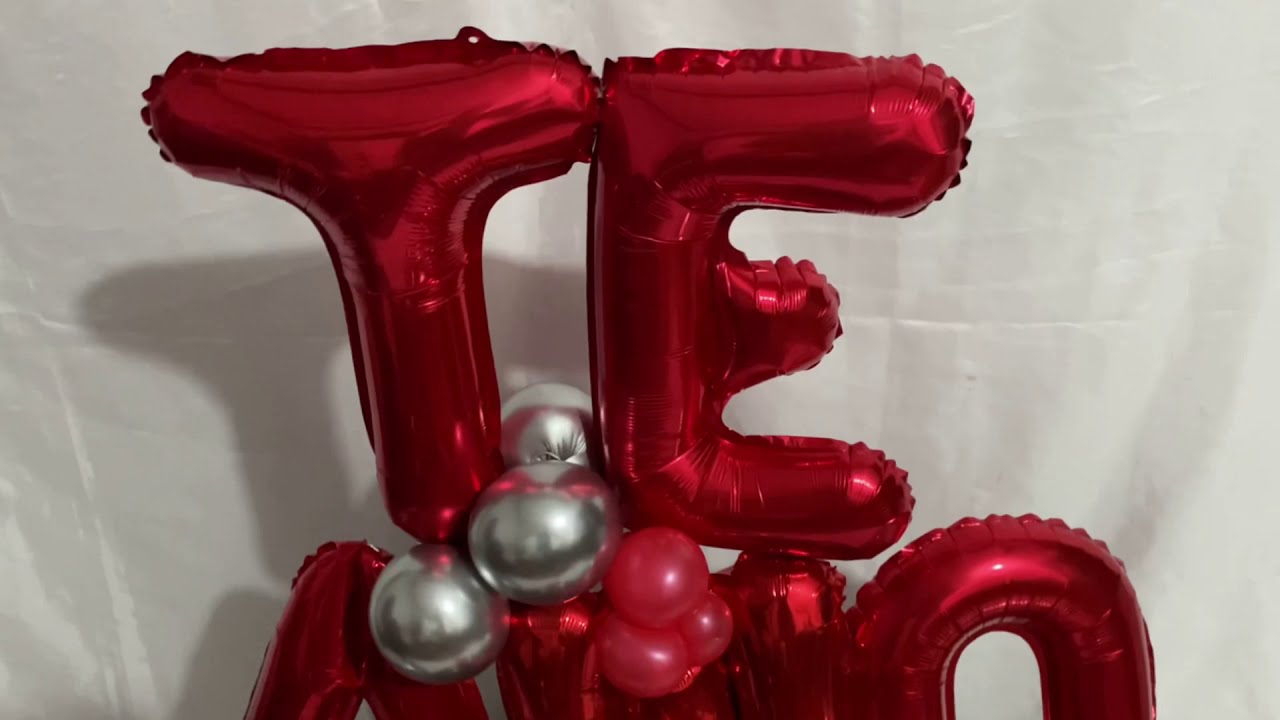 BOUQUET DE GLOBOS “TE AMO” PARA *SAN VALENTÍN O ANIVERSARIO / Balloon Bouquet para Día del Amor