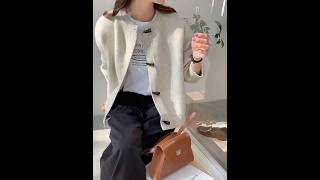 Beem - Round Neck Melange Toggle Cardigan