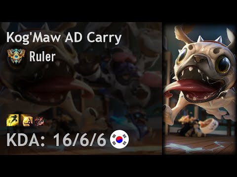 Kog'Maw AD Carry vs Ashe - Ruler - KR Challenger Patch 7.18