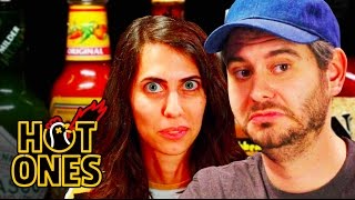 H3H3 Productions Does Couples Therapy While Eating Spicy Wings | Hot Ones