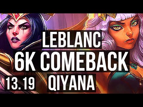 LEBLANC vs QIYANA (MID) | Comeback, 70% winrate | EUW Master | 13.19