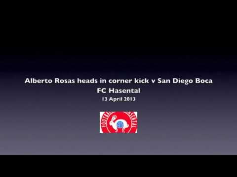 Alberto Rosas heads in corner kick v San Diego Boca