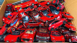 Box Full of All RED 💖 Diecast Cars, Toyota, Tesla, Honda, Lamborghini, Bus, Rolls Royce 😍