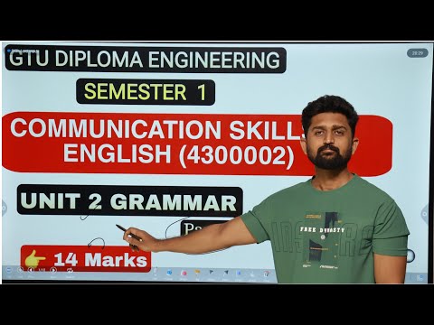 COMMUNICATION SKILLS IN ENGLISH (4300002) | UNIT 2 GRAMMAR | PART 2 | GTU DIPLOMA ENGINEERING SEM 1