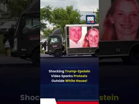 Controversial Trump-Epstein Video Displayed Outside White House | Public Reacts