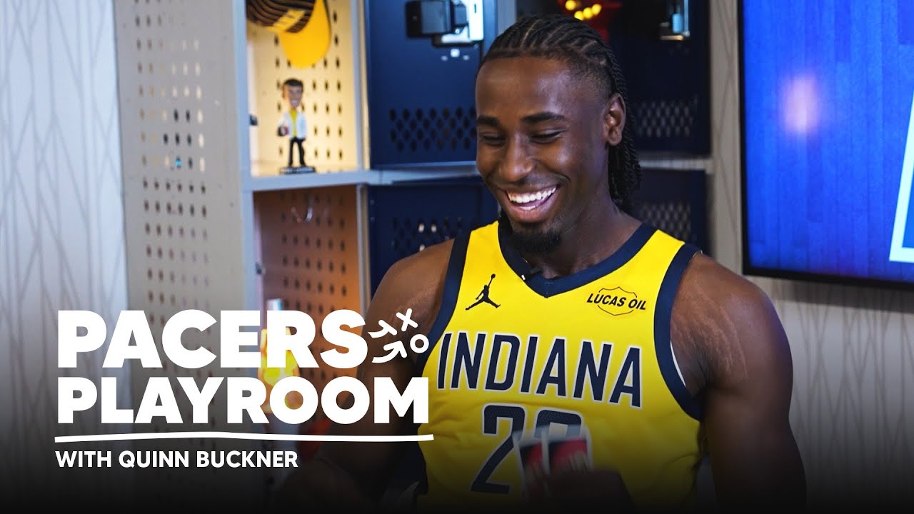 Aaron Nesmith Joins Quinn Buckner for a Game of UNO in the Pacers Playroom
